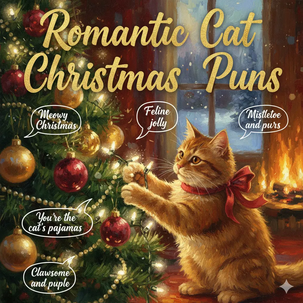Romantic Cat Christmas Puns