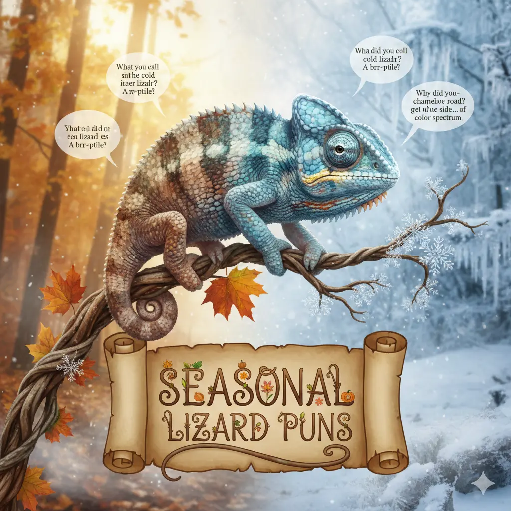 Seasonal Lizard Puns 