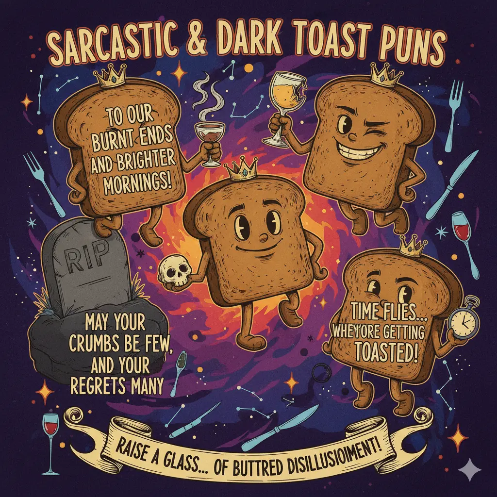 Sarcastic & Dark Toast Puns