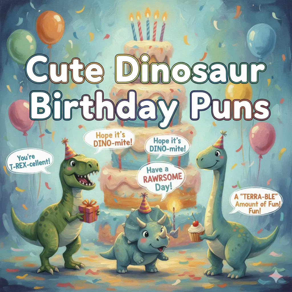 Cute Dinosaur Birthday Puns