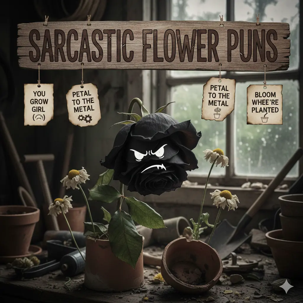 Sarcastic Flower Puns
