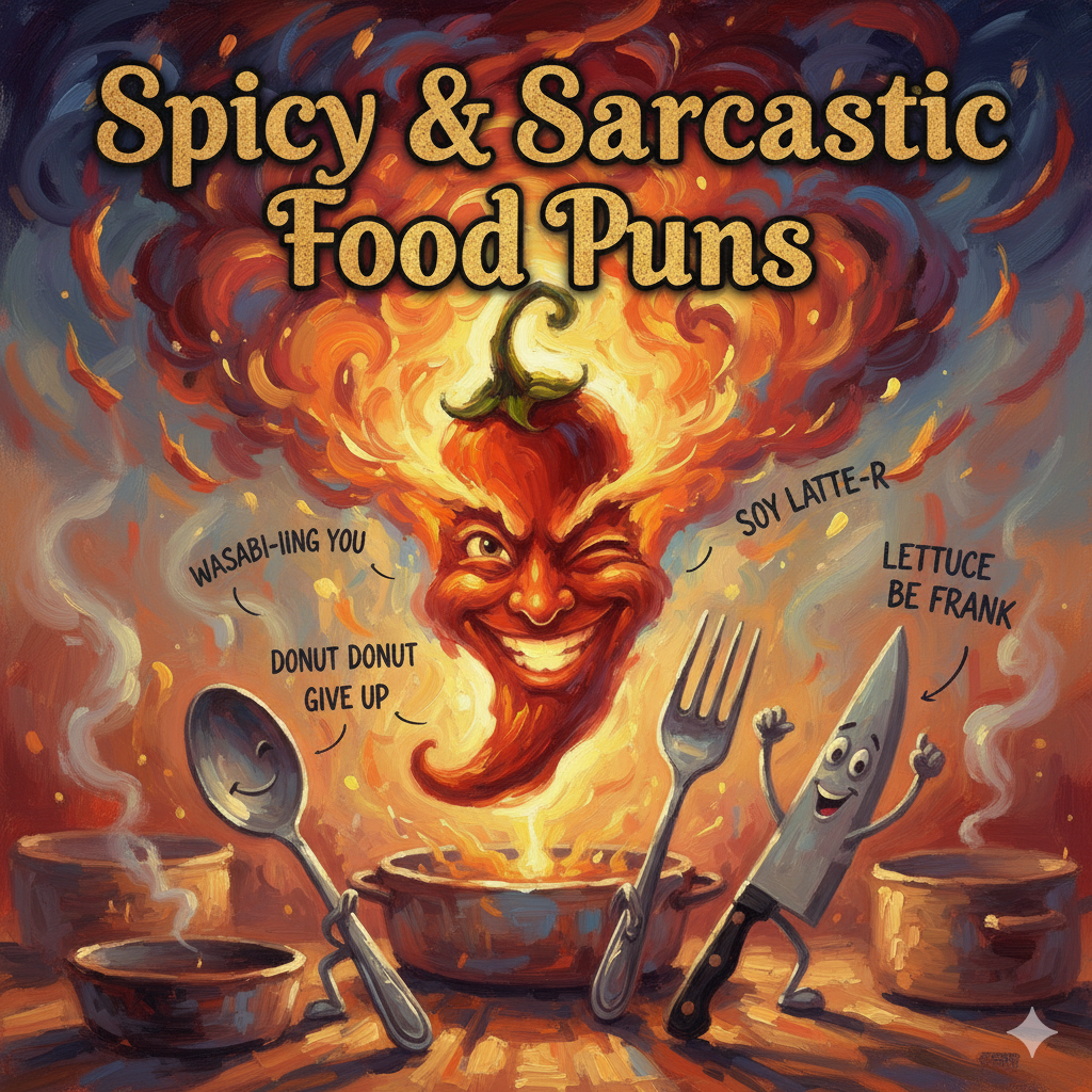 Spicy & Sarcastic Food Puns
