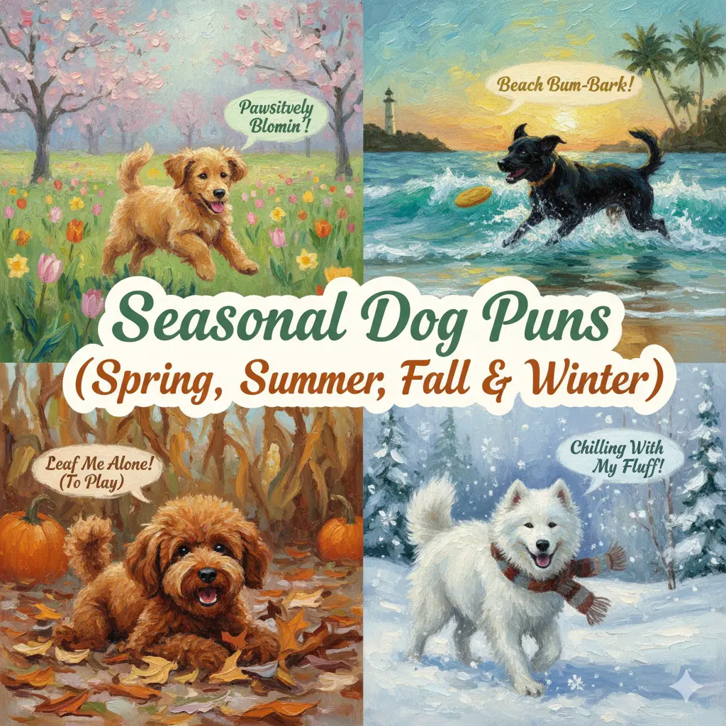 Seasonal Dog Puns (Spring, Summer, Fall & Winter) 