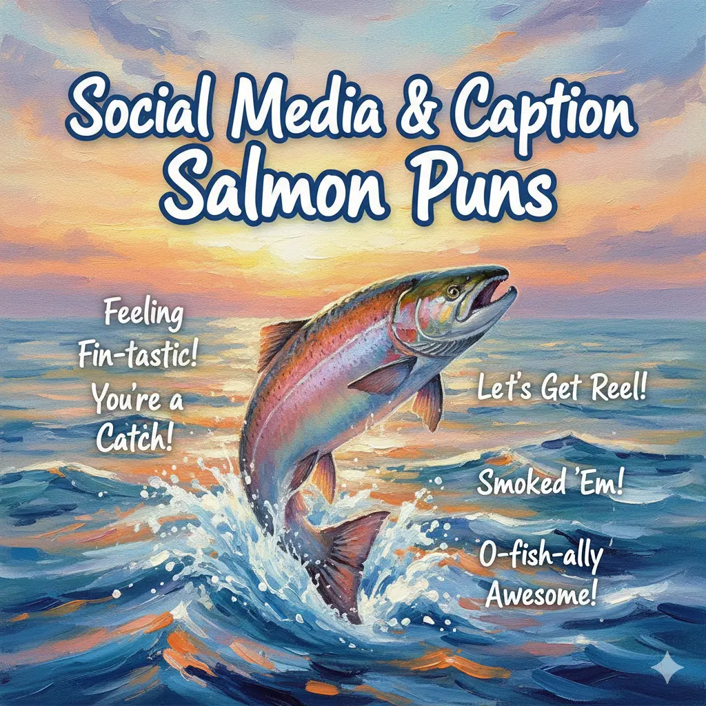 Social Media & Caption Salmon Puns