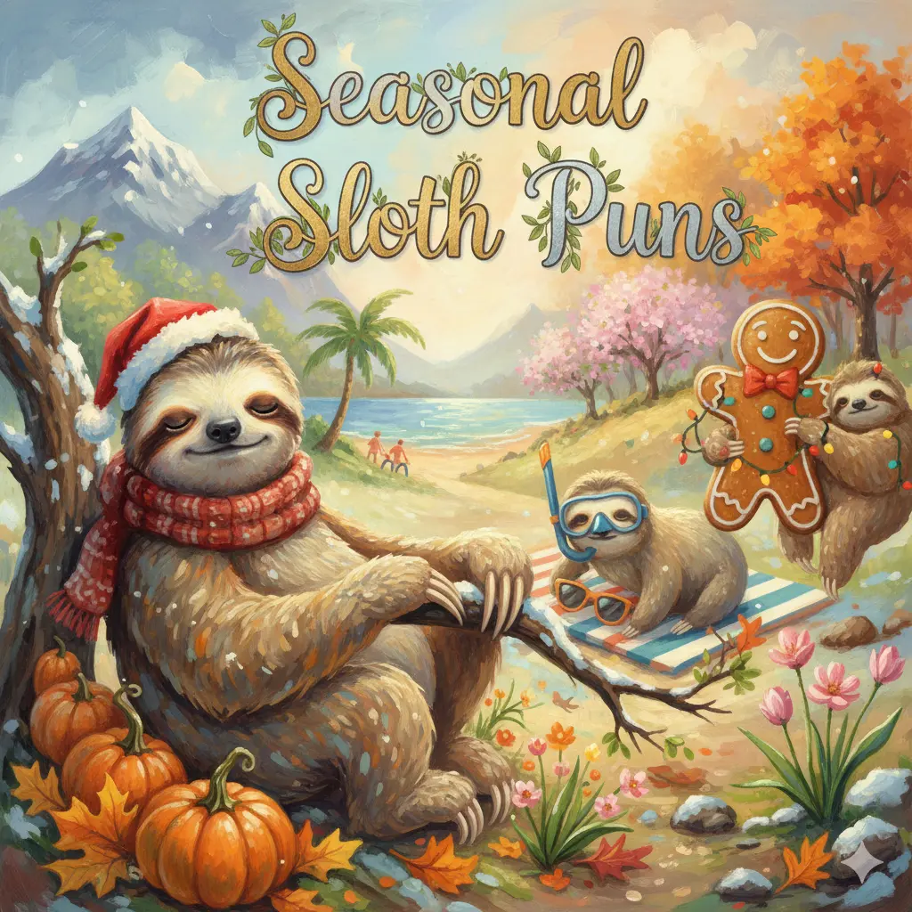 Seasonal Sloth Puns