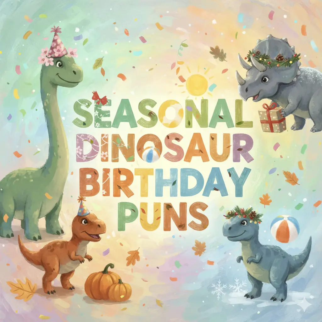 Seasonal Dinosaur Birthday Puns