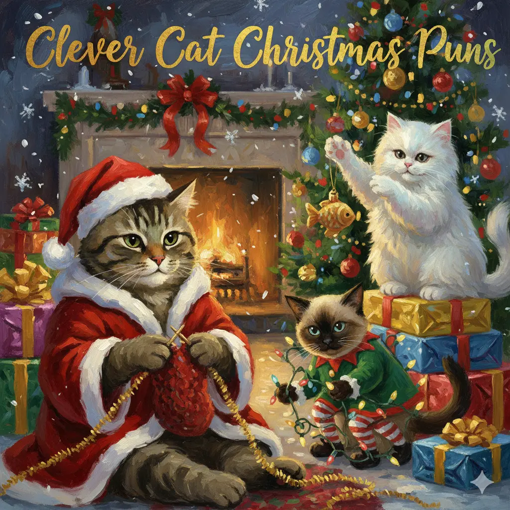 Clever Cat Christmas Puns
