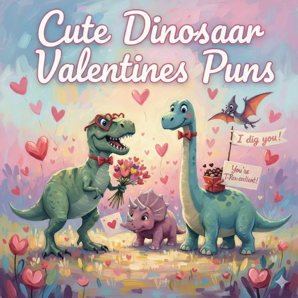 Cute Dinosaur Valentines Puns