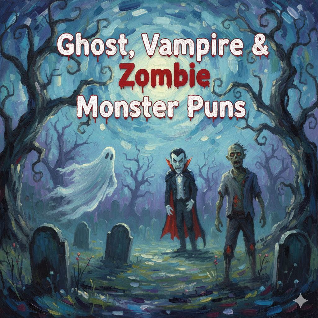 Ghost, Vampire & Zombie Monster Puns