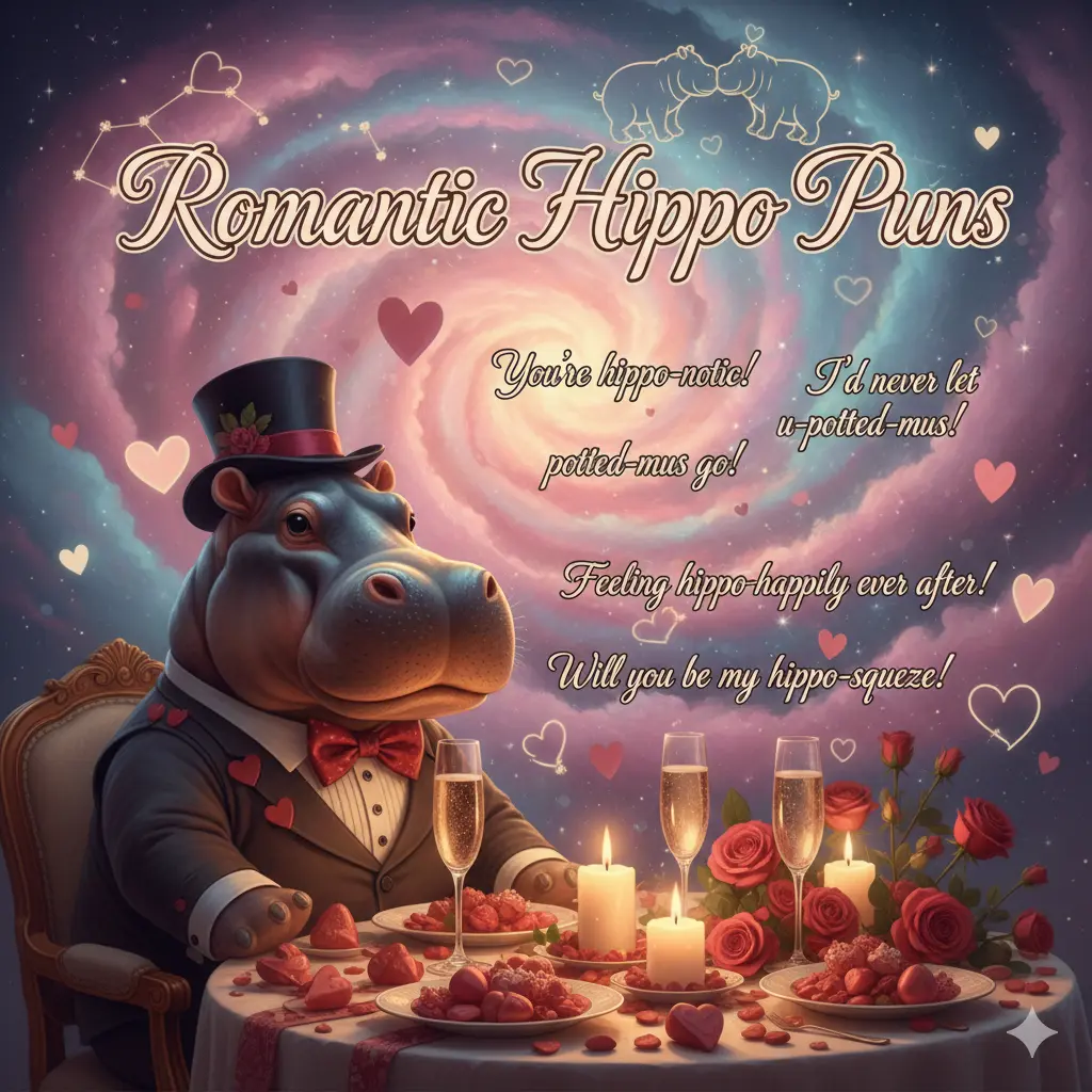 Romantic Hippo Puns