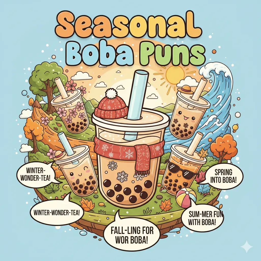 Seasonal Boba Puns