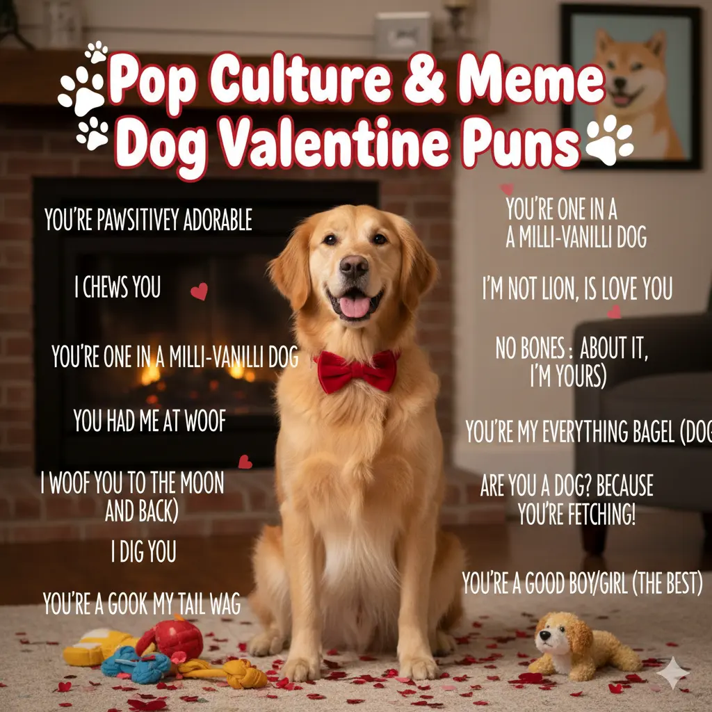 Pop Culture & Meme Dog Valentine Puns