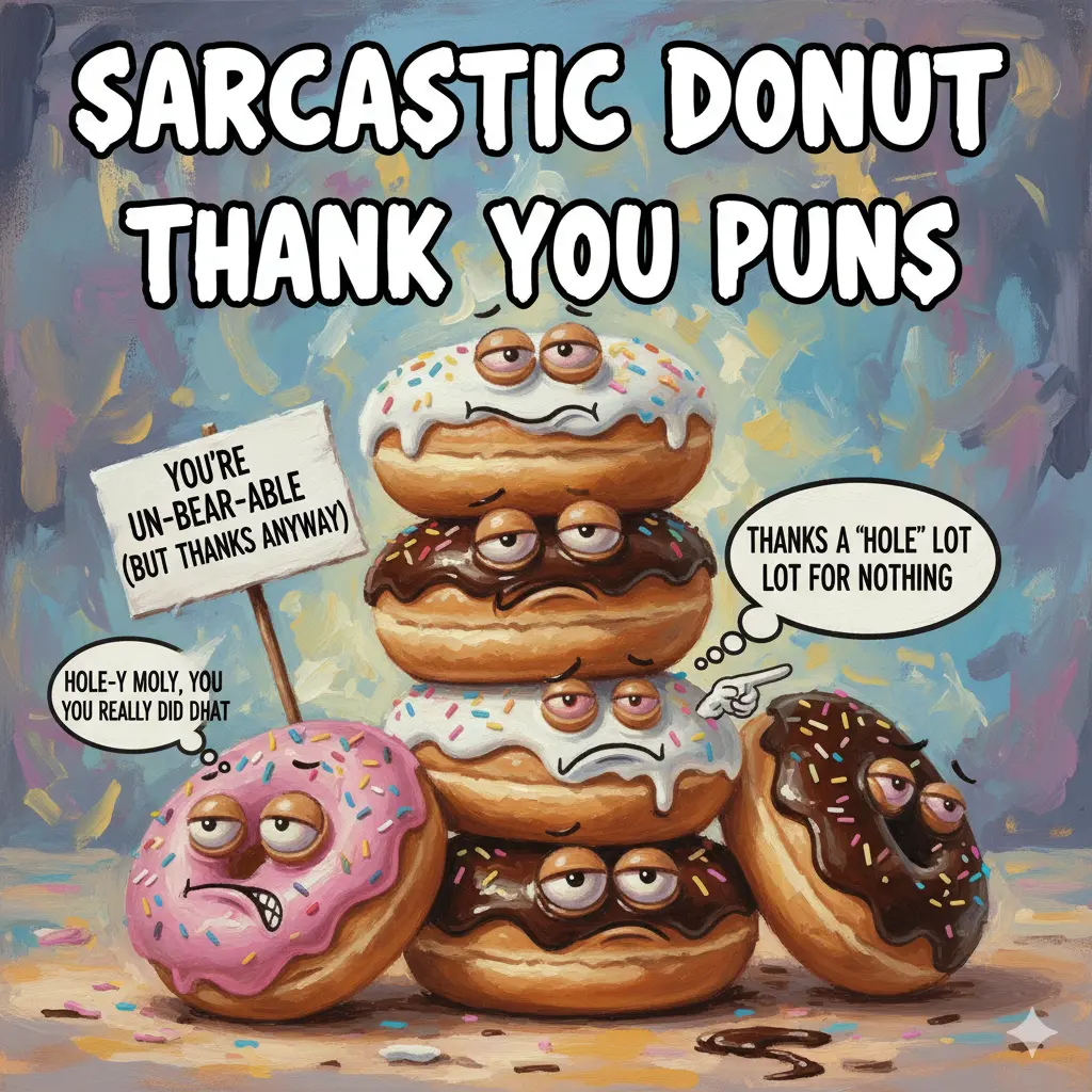 Sarcastic Donut Thank You Puns