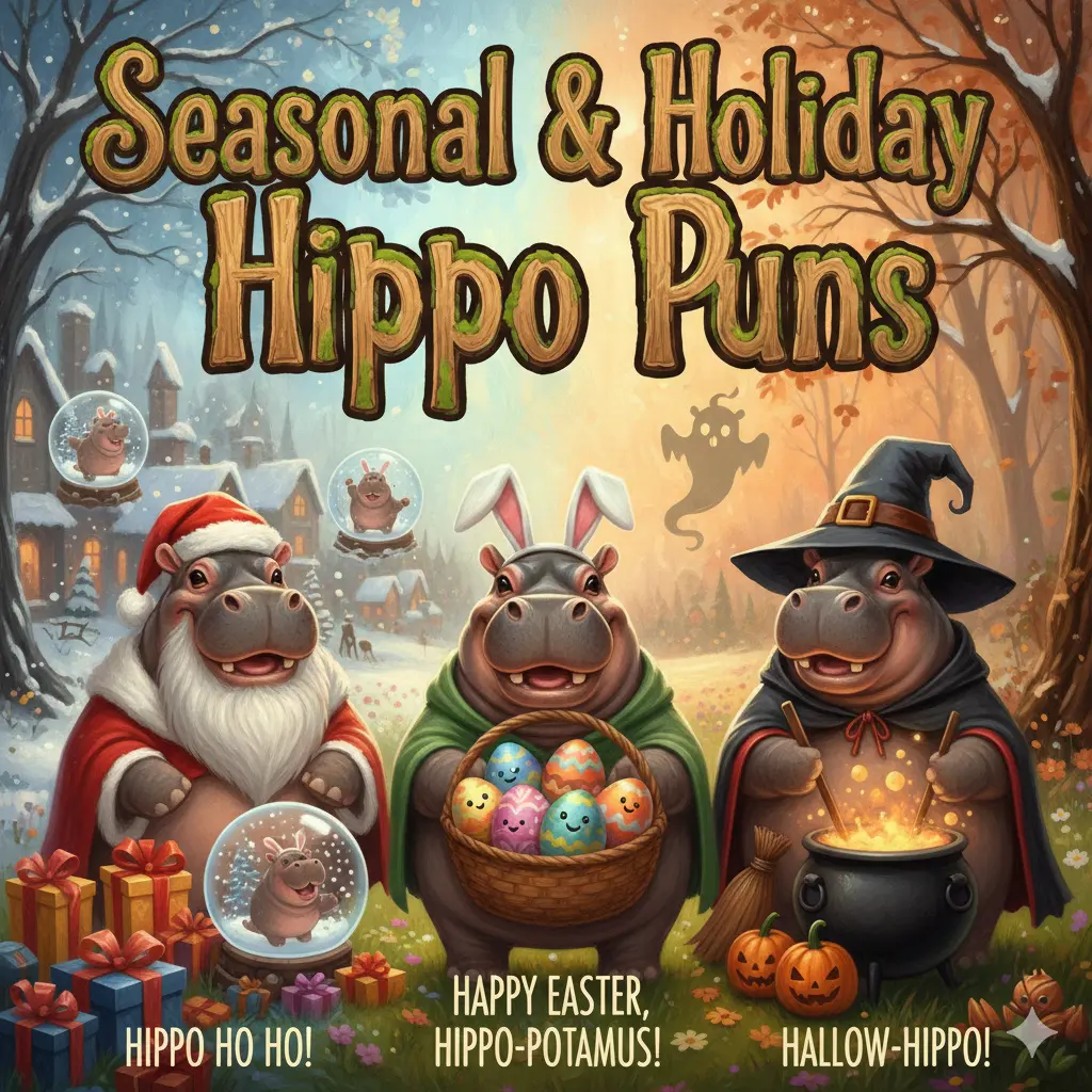 Seasonal & Holiday Hippo Puns 