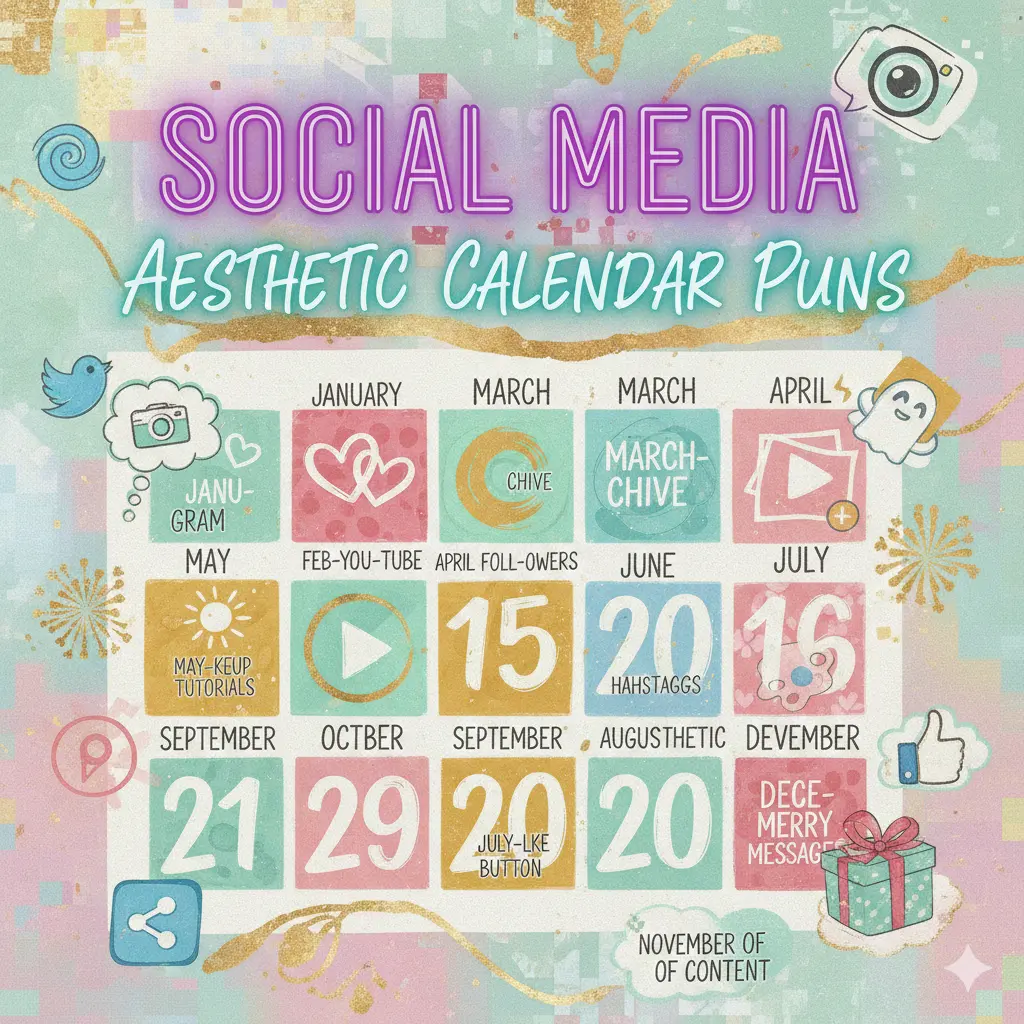  Social Media & Aesthetic Calendar Puns