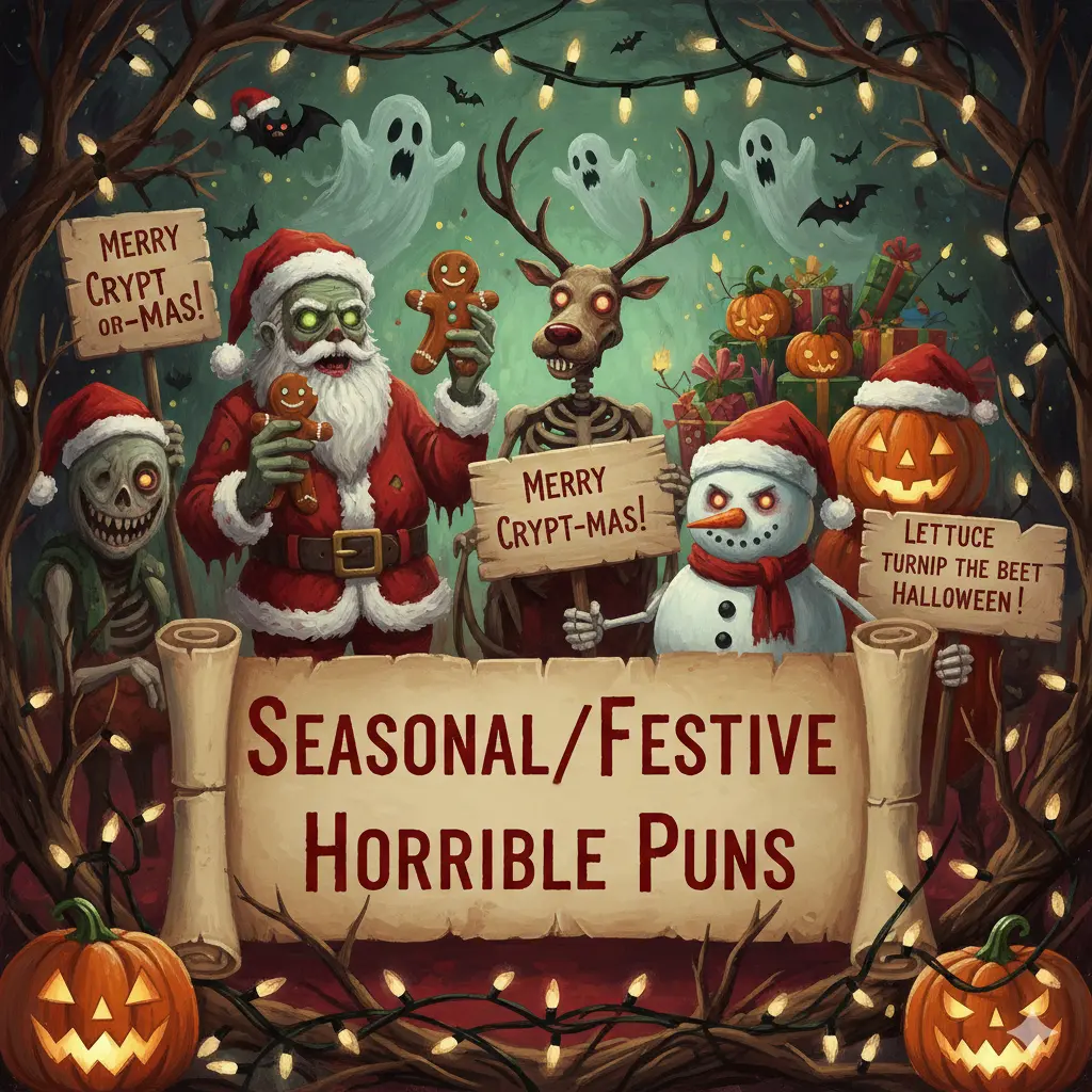  Seasonal/Festive Horrible Puns