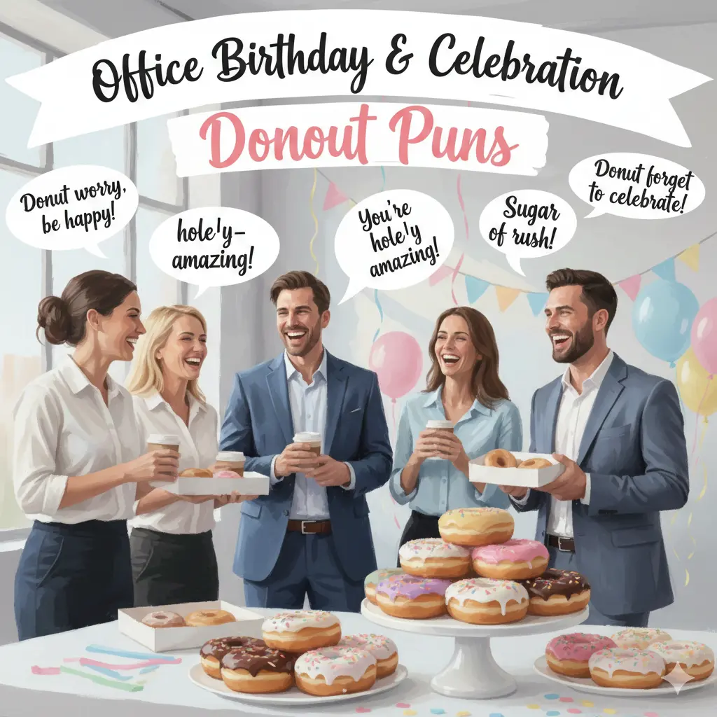 Office Birthday & Celebration Donut Puns