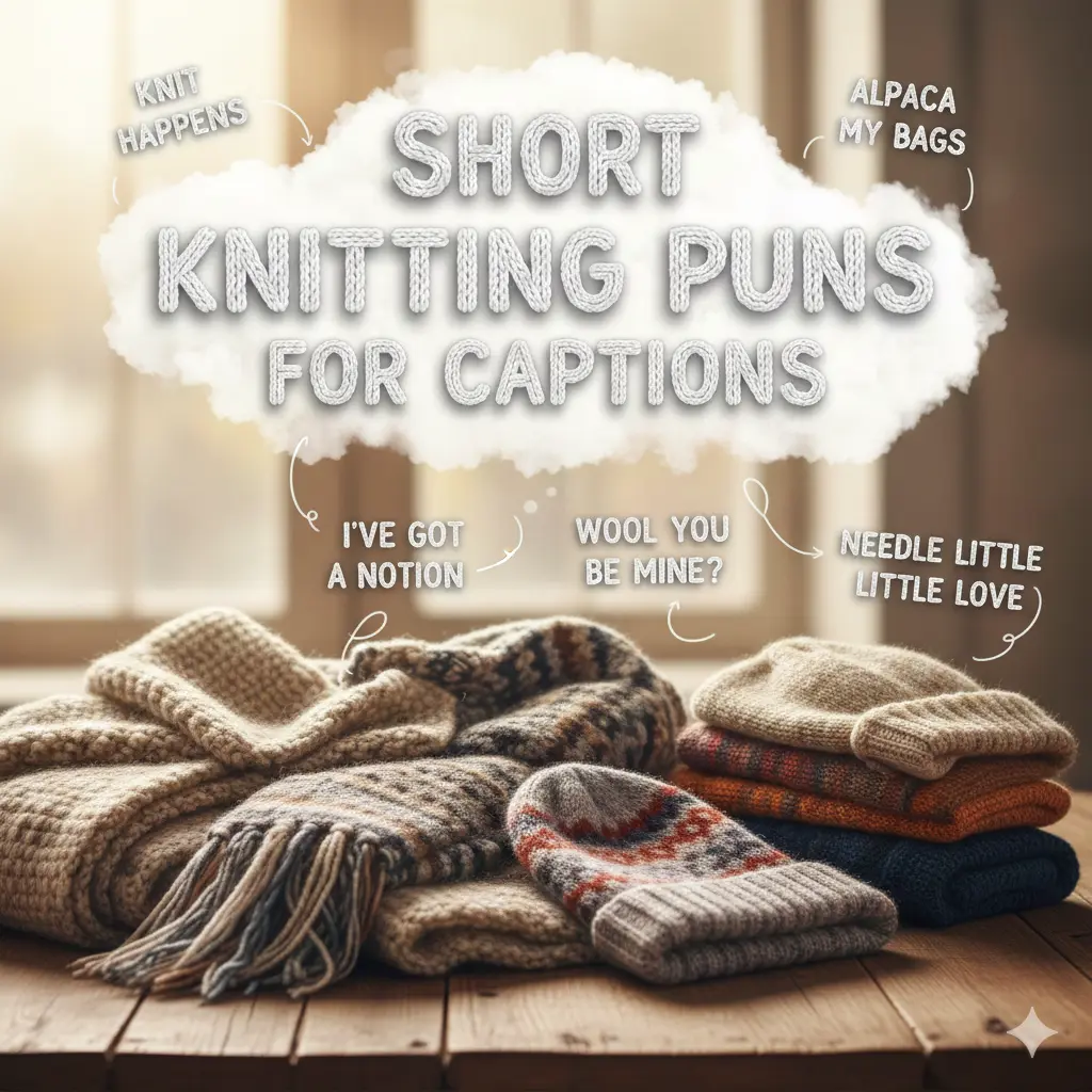 Short Knitting Puns for Captions