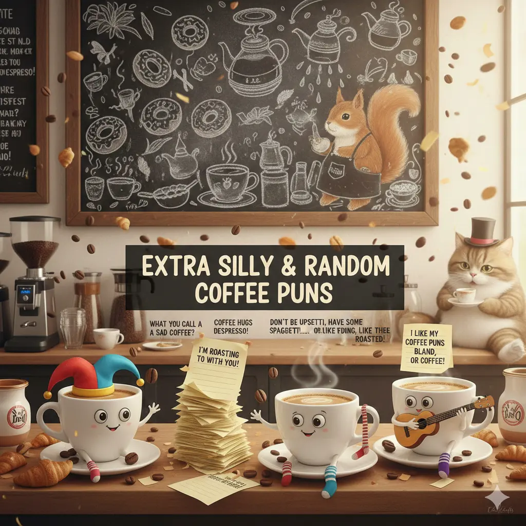 Extra Silly & Random Coffee Puns 