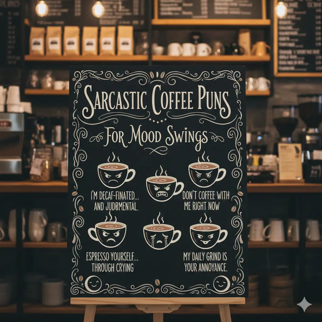 Sarcastic Coffee Puns for Mood Swings