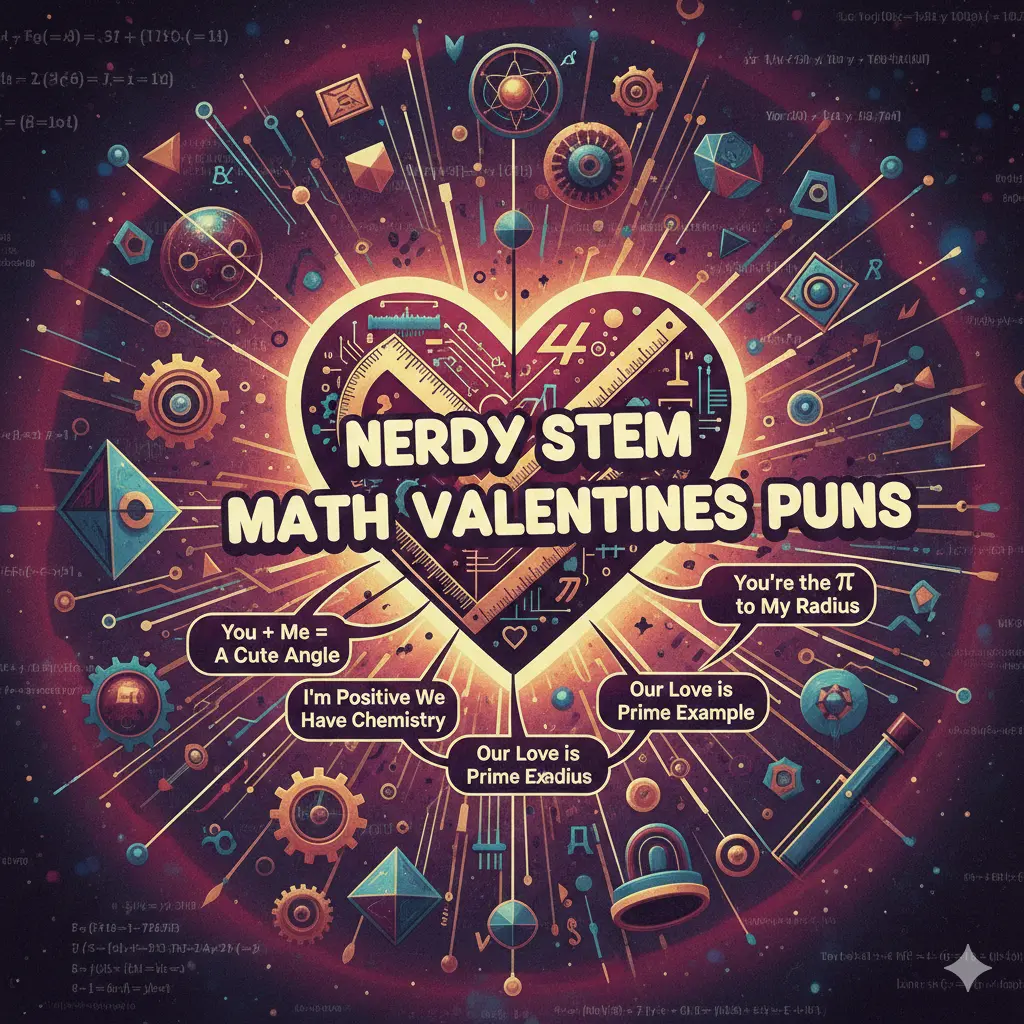 Nerdy STEM Math Valentines Puns