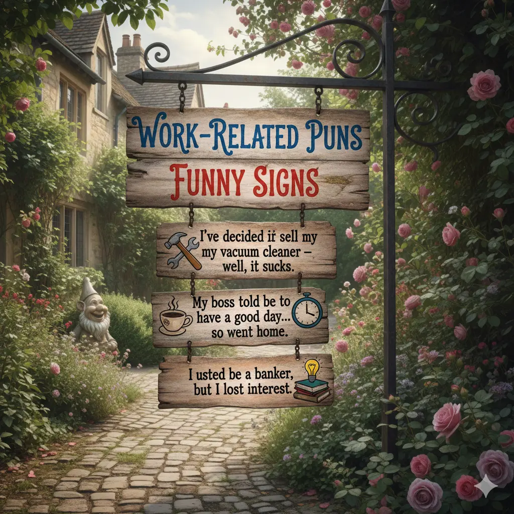Work-Related Puns Funny Signs